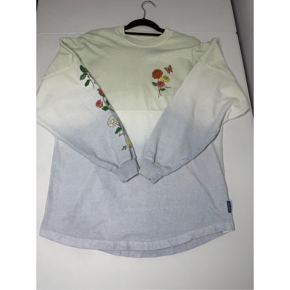 Disney Epcot Sweatshirt Womens Flower Garden Festival Ombre Grow Green Sz S - Picture 11 of 16